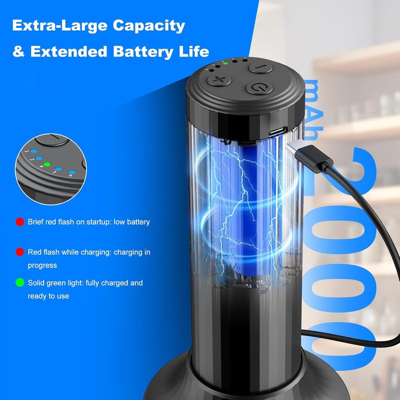 PowCube Electric Hand Mixer with MixgoII, Handheld Mixer Electric Whisk, Rechargeable Cordless Handheld Mixer & Milk Frother, Small Food Chopper for Dicing, Mincing, and Puree, 4-Speed, 10Oz - Image 5